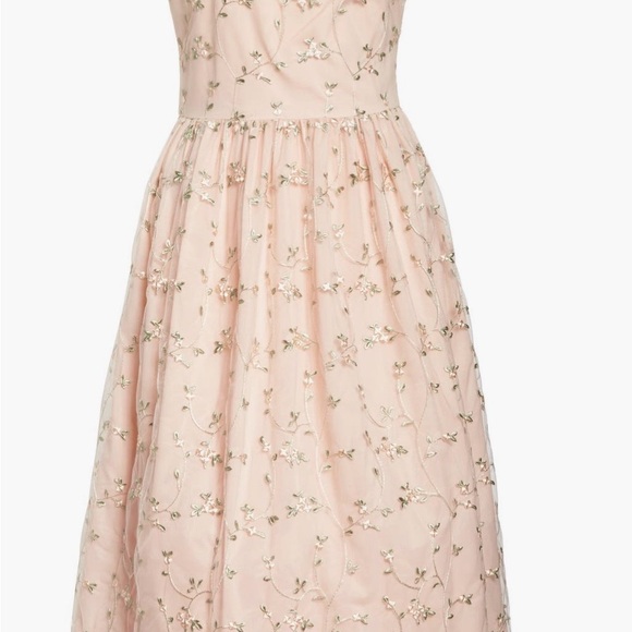 Floral Embroidered Peach Dress - Picture 3 of 11